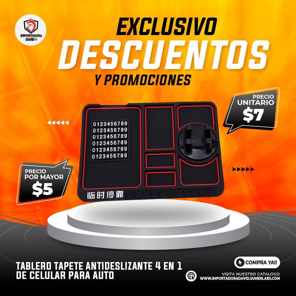 Tablero Tapete Antideslizante 4 en 1 de Celular para Carro