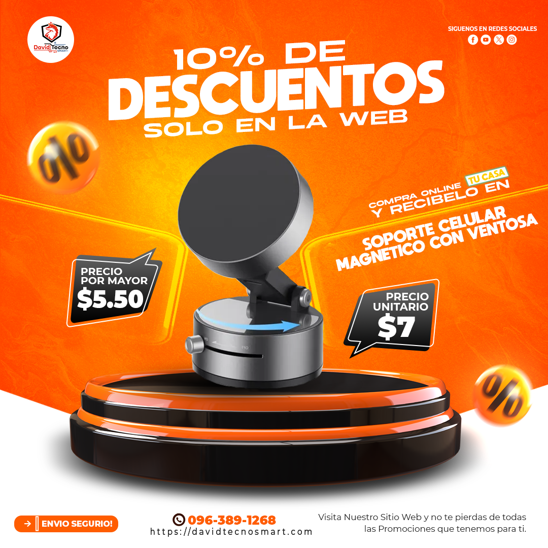 Soporte Celular Magnético con Ventosa