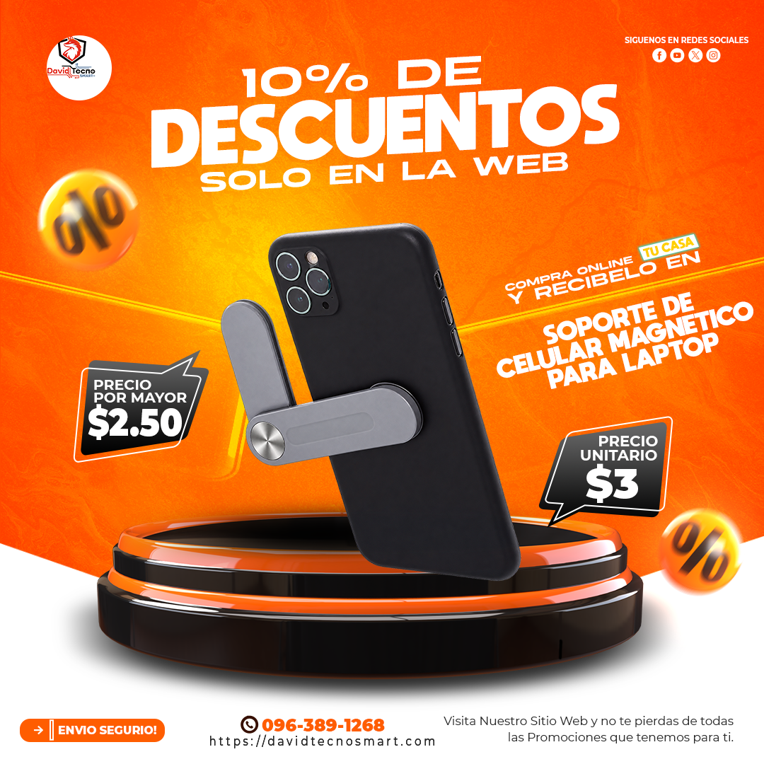 Soporte de Celular Pinza Magnetico para Laptop