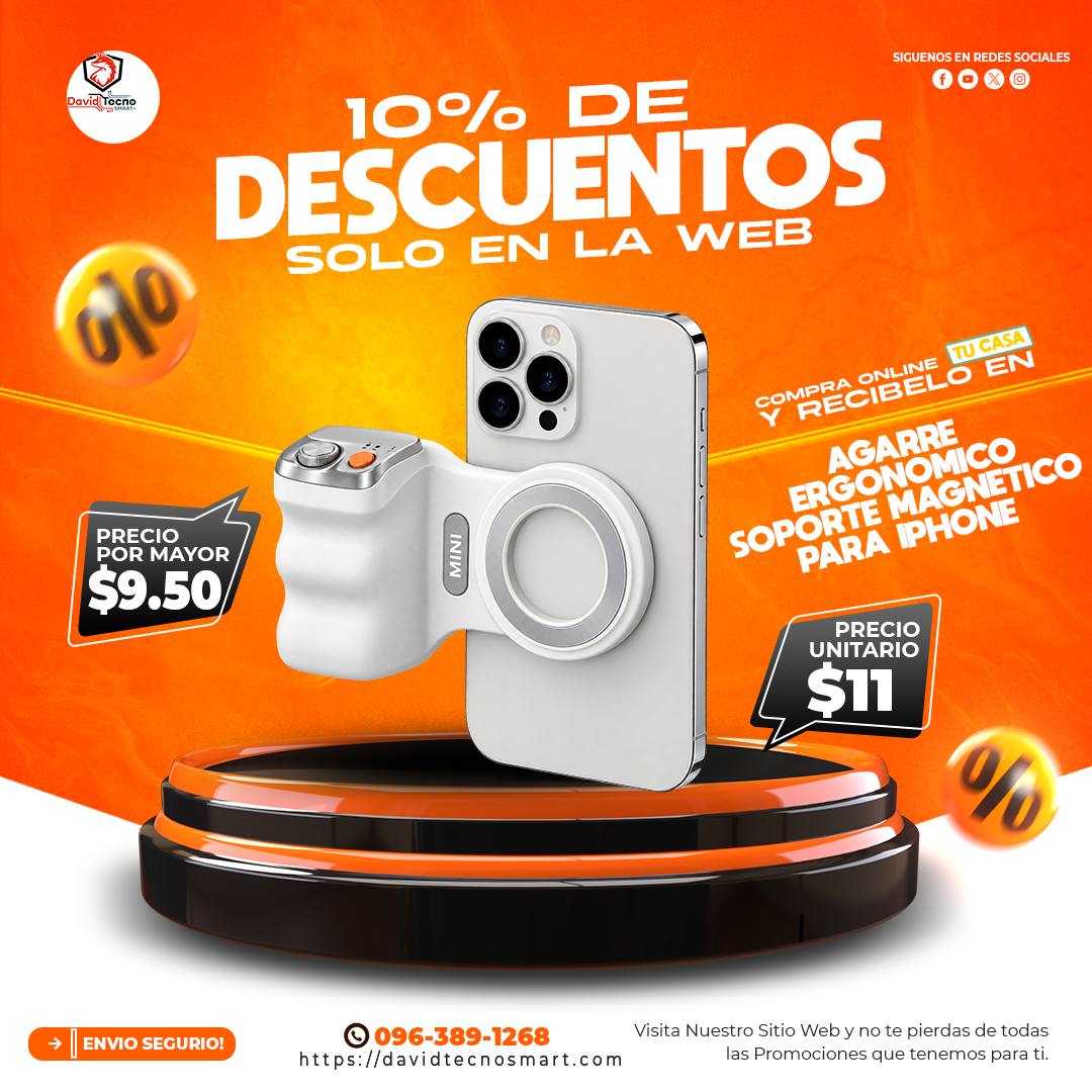 Agarre Ergonomico Soporte Magnetico para Iphone