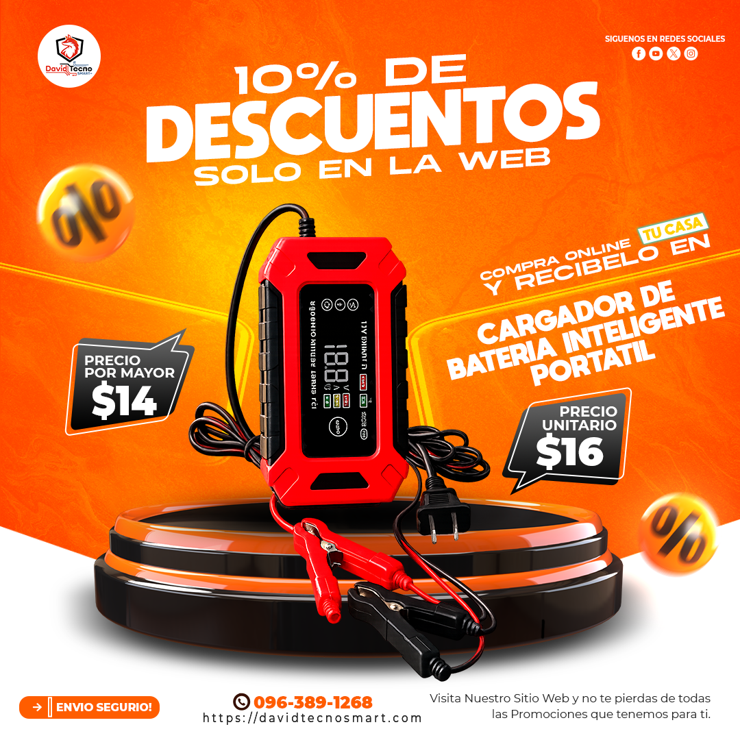 Cargador de Bateria Inteligente Portatil