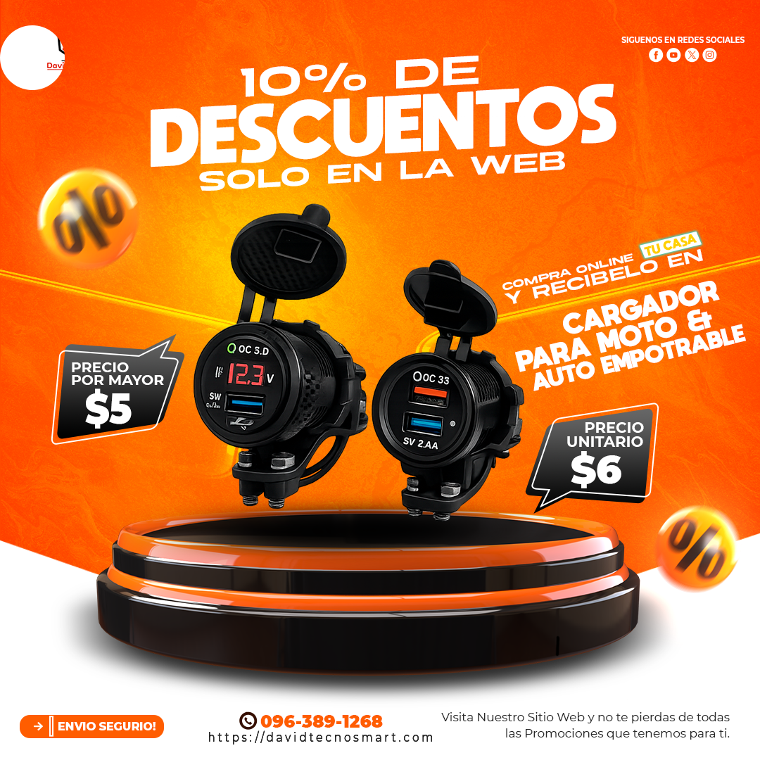 Cargador para Moto & Auto Empotrable