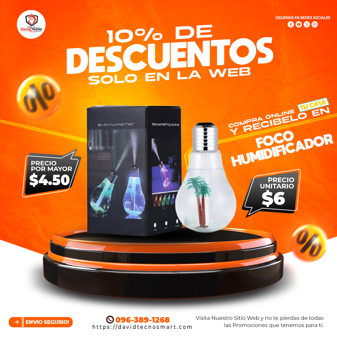 Foco Humidificador con Luces Led
