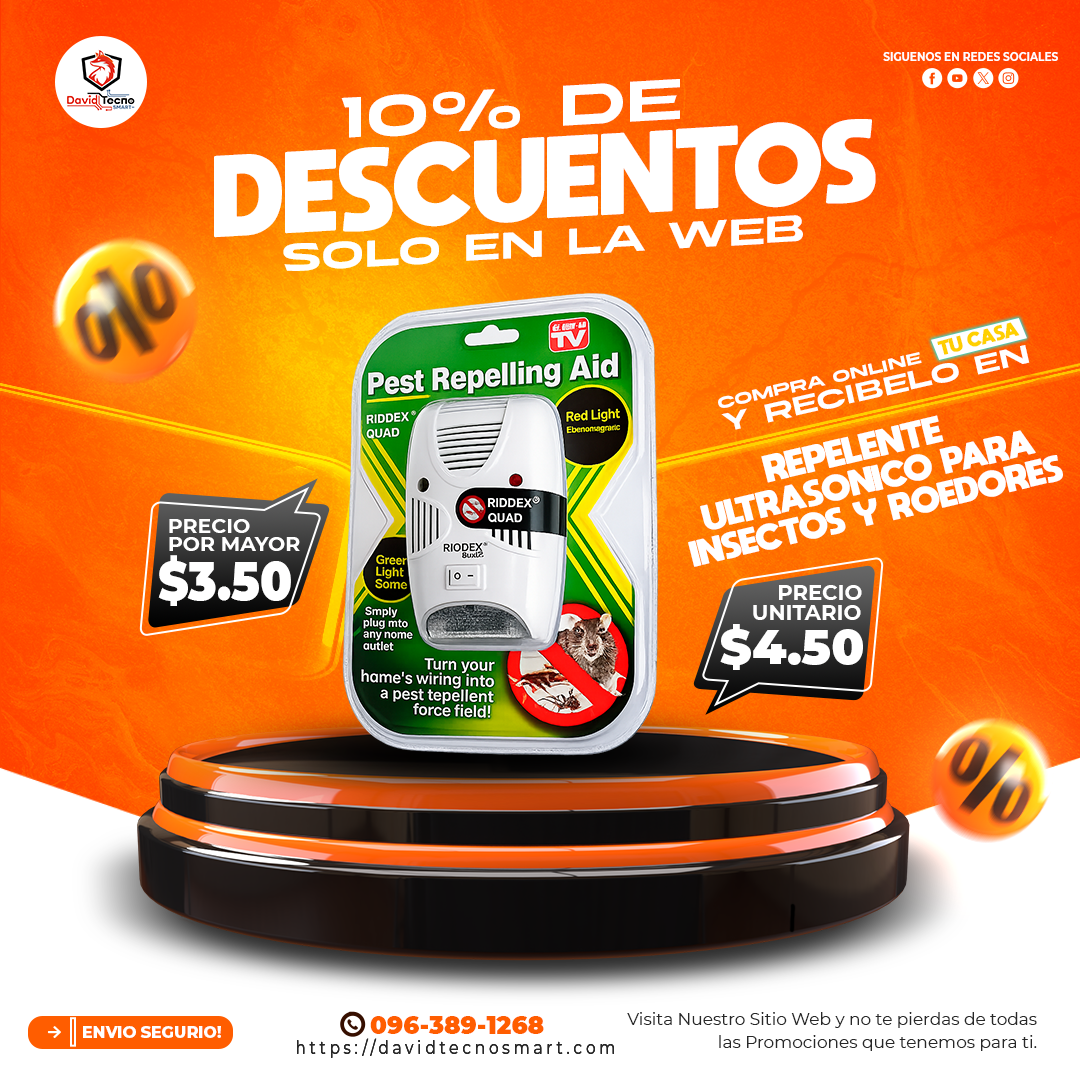Repelente Ultrasónico para Insectos y Roedores