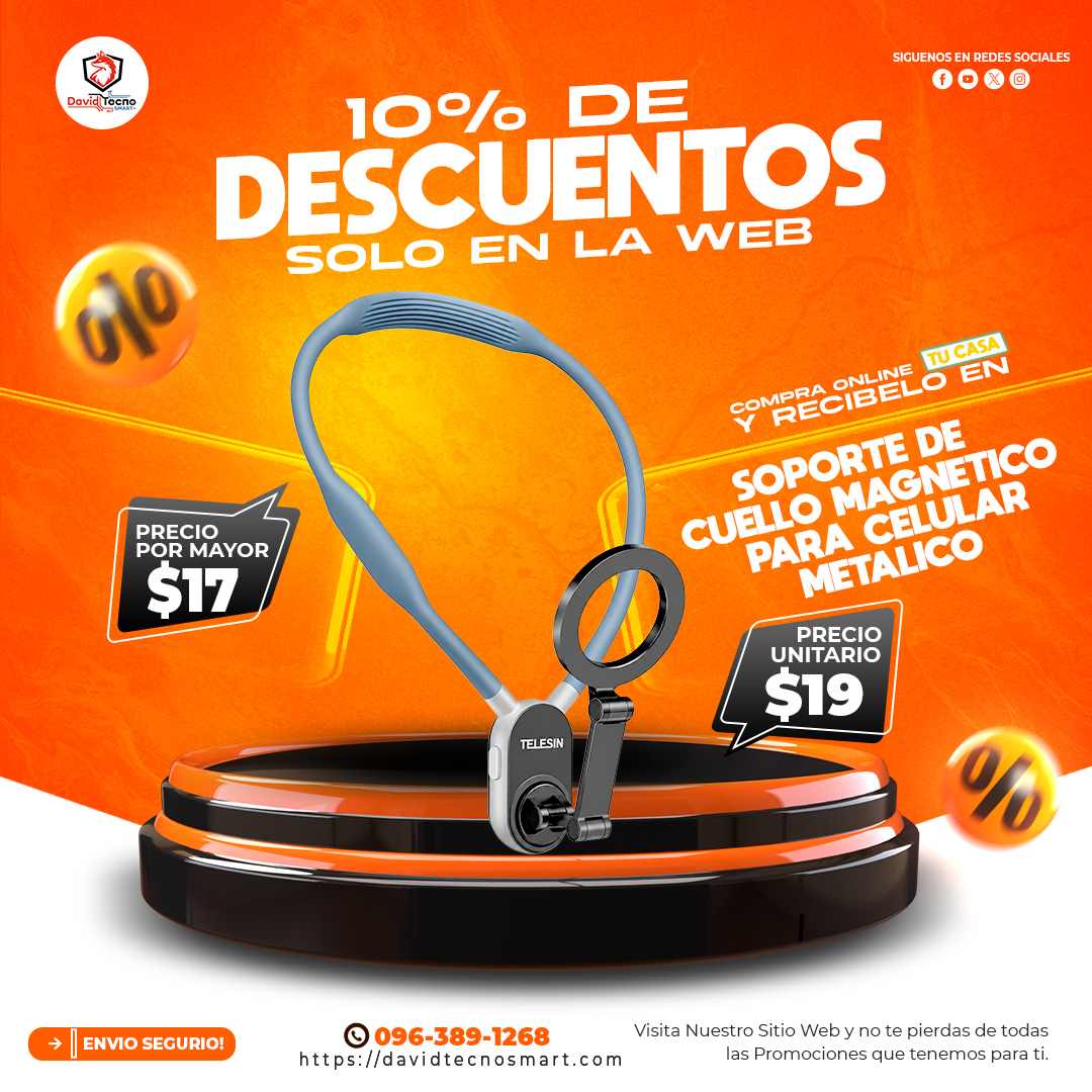 Soporte de Cuello Magnetico Metalico para Celular