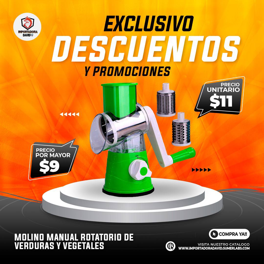 Molino Rayador Manual Rotatorio de Verduras y Vegetales