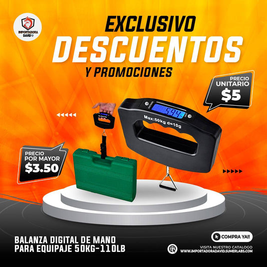 Balanza Digital de Mano para Equipaje de 5KG-110LB