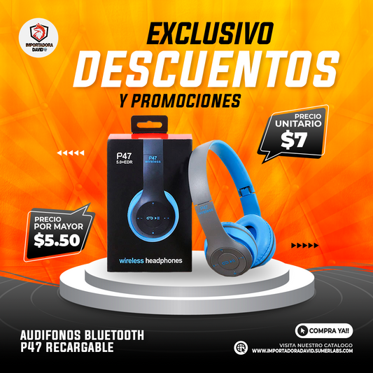 Audifonos Bluetooth P47 Recargable