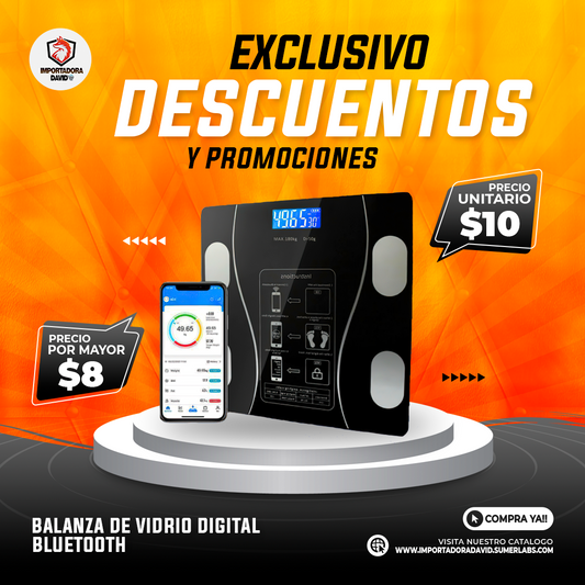 Balanza de Vidrio Digital Bluetooth