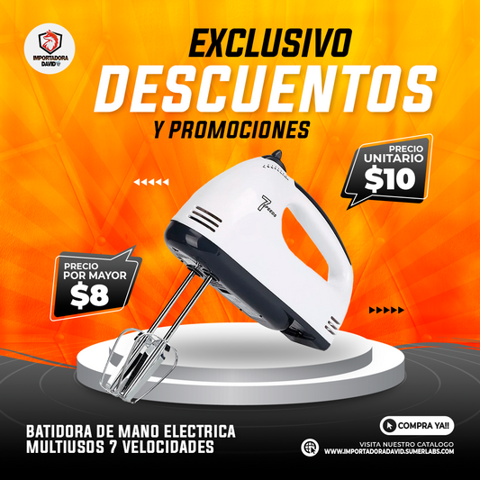 Batidora de Mano Electrica Multiusos 7 Velocidades