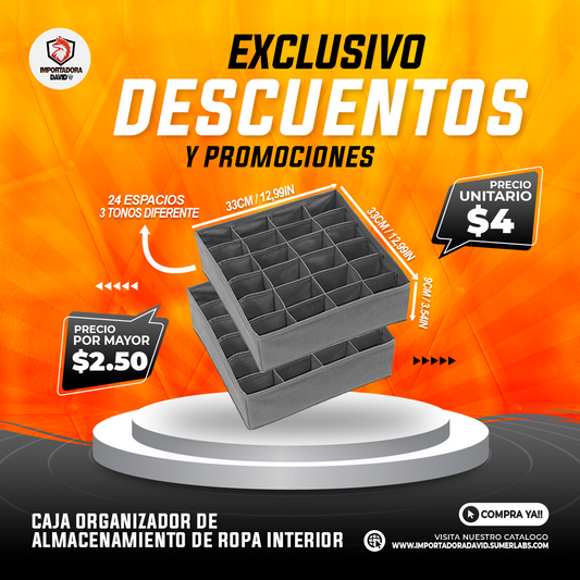Caja Organizador de Almacenamiento de Ropa Interior
