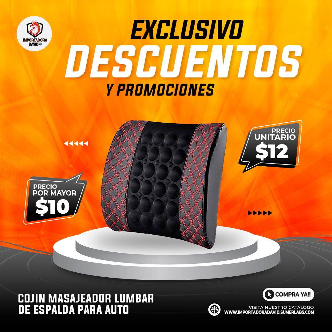 Cojin Masajeador Lumbar de Espalda para Auto