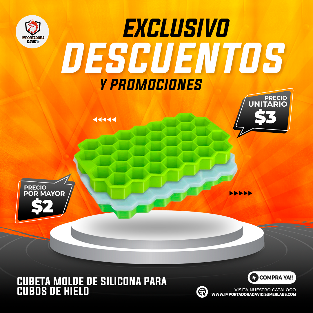 Cubeta Molde de Silicona para Cubos de Hielo