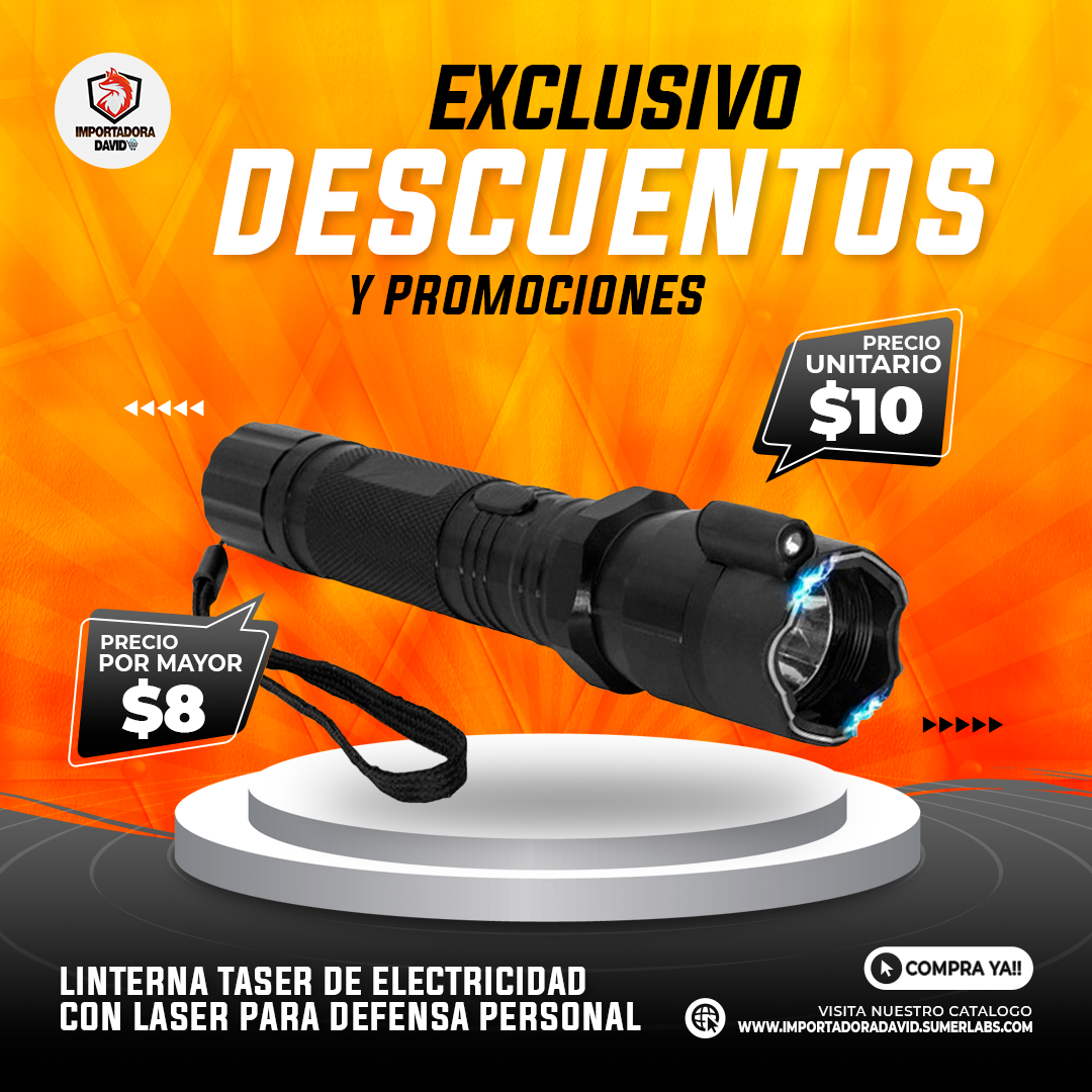 Linterna Taser de Electricidad con Laser para Defensa Personal