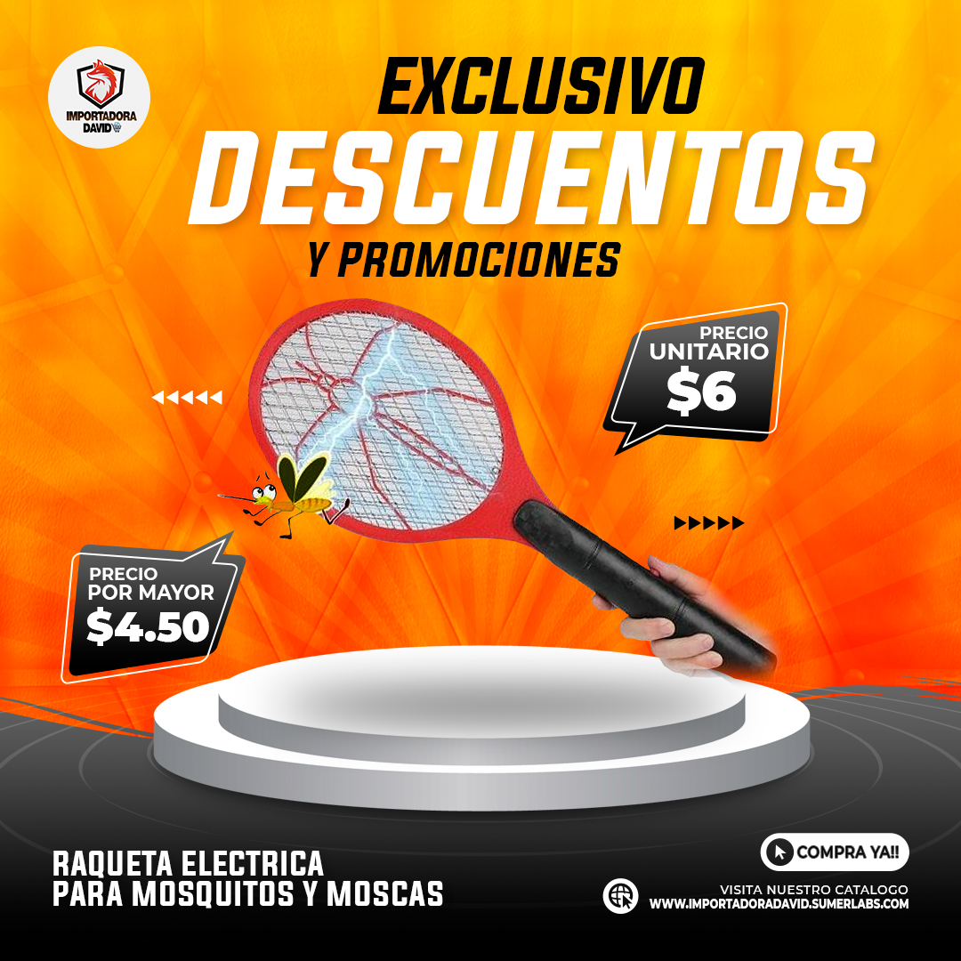 Raqueta Eléctrica para Mosquitos y Moscas
