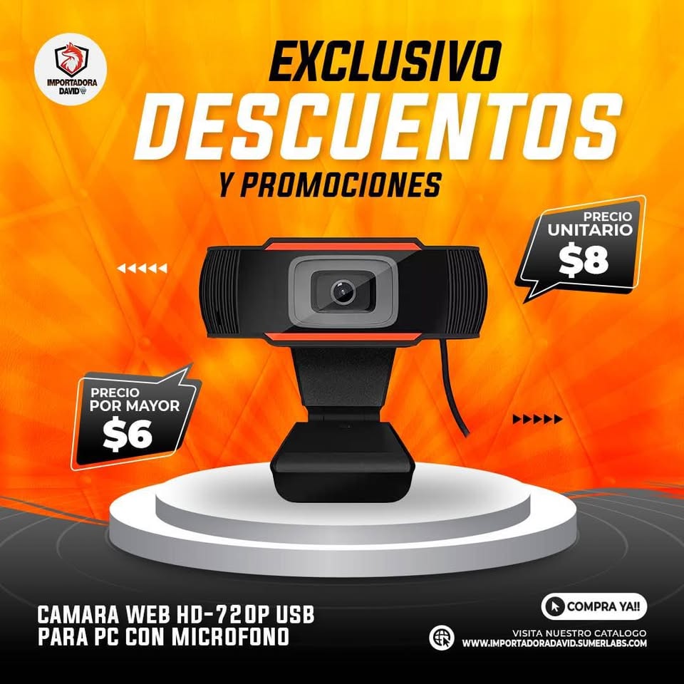 Camara Web HD-720P USB para PC con Microfono