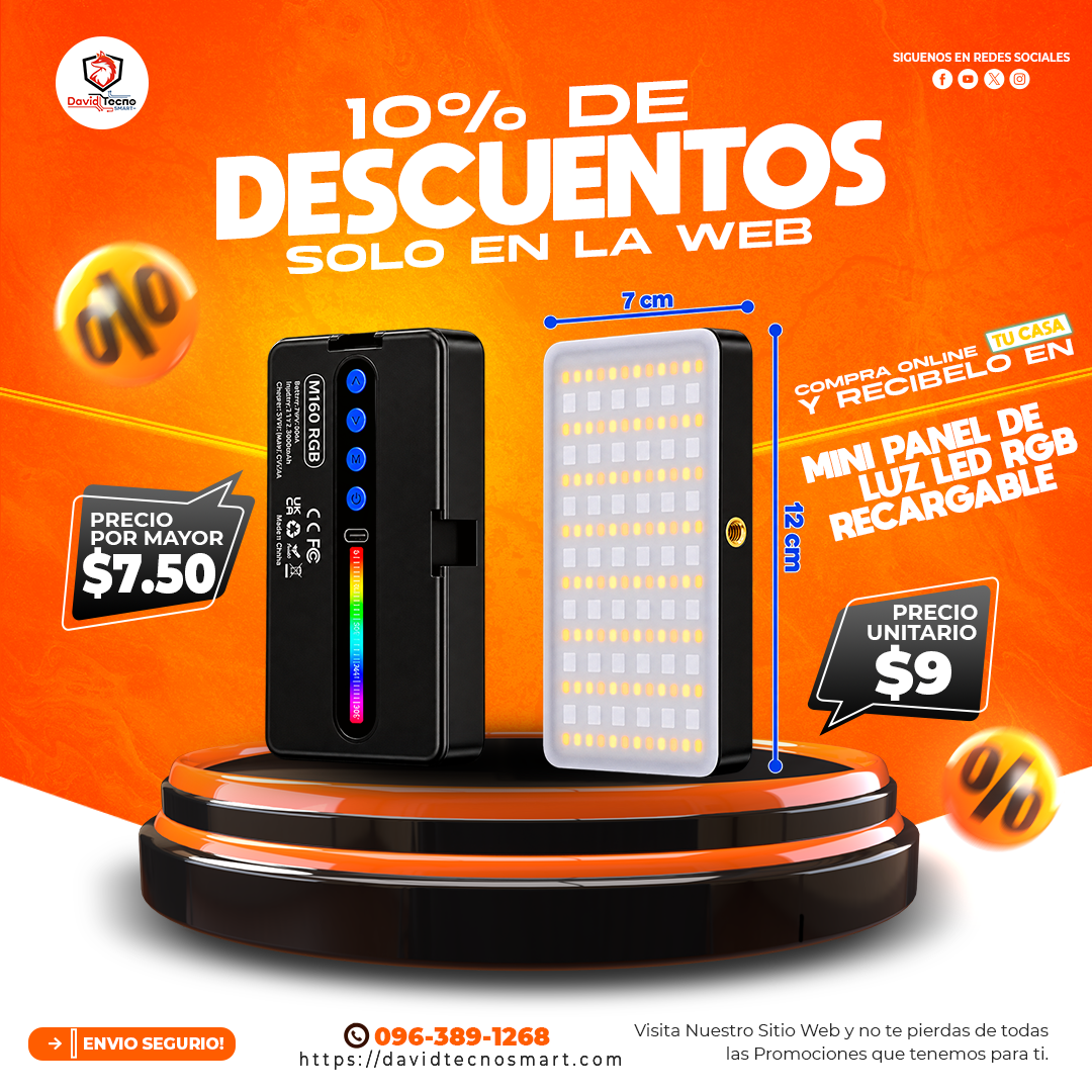Mini Panel de Luz Led RGB Recargable