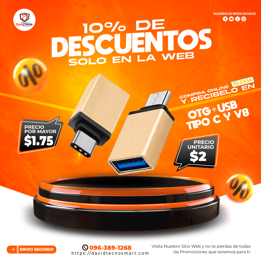 OTG + USB Tipo C y Micro v8