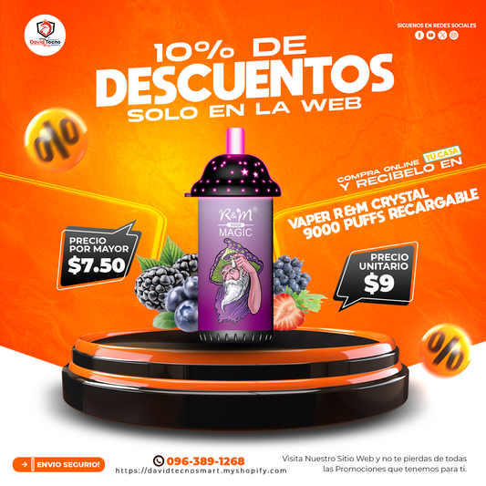 Vapers R&M Crystal 9000 Puffs Recargable