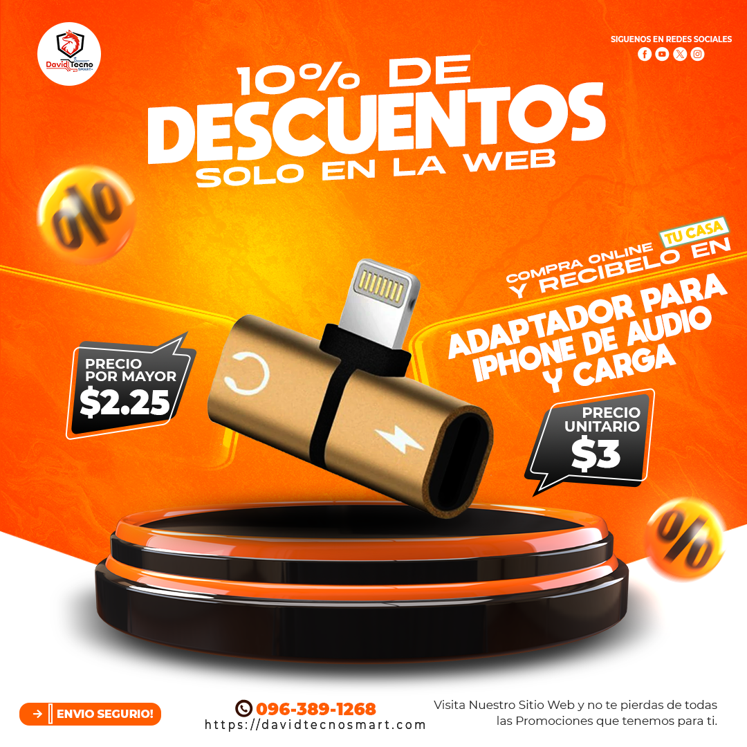 Adaptador para IPhone de Audio y Carga