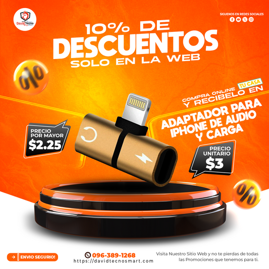 Adaptador para IPhone de Audio y Carga
