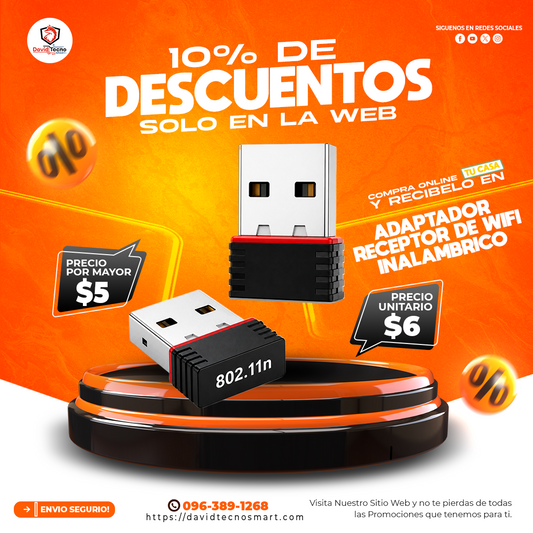 Adaptador Receptor de Wifi Inalambrico