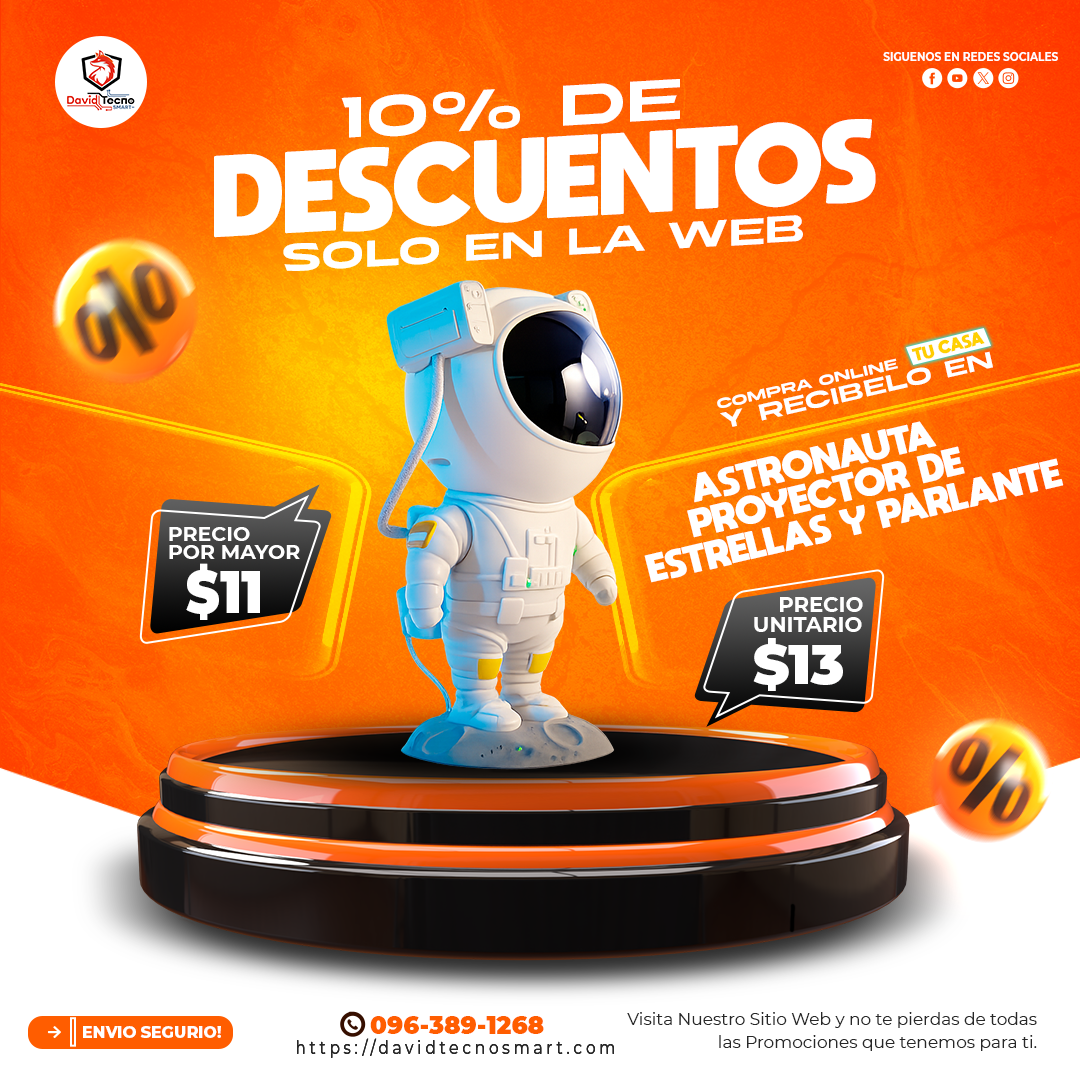 Astronauta Proyector de Estrellas y Parlante