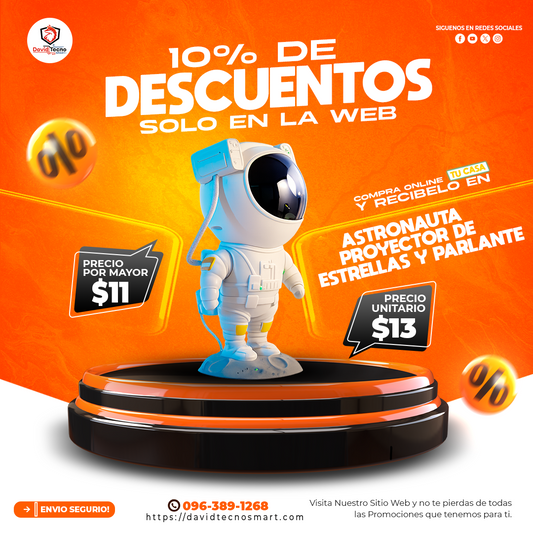 Astronauta Proyector de Estrellas y Parlante