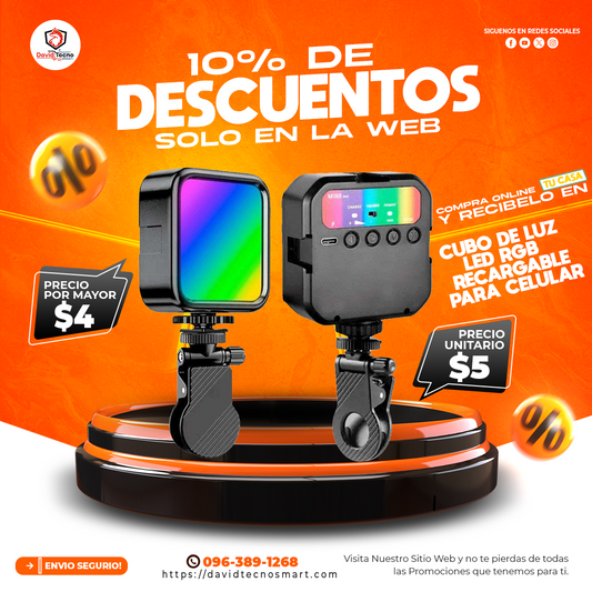 Cubo de Luz Led RGB Recargable para Celular