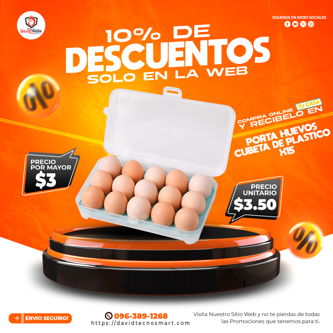 Porta Huevos Cubeta de Plastico x15