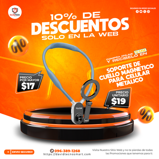 Soporte de Cuello Magnetico Metalico para Celular