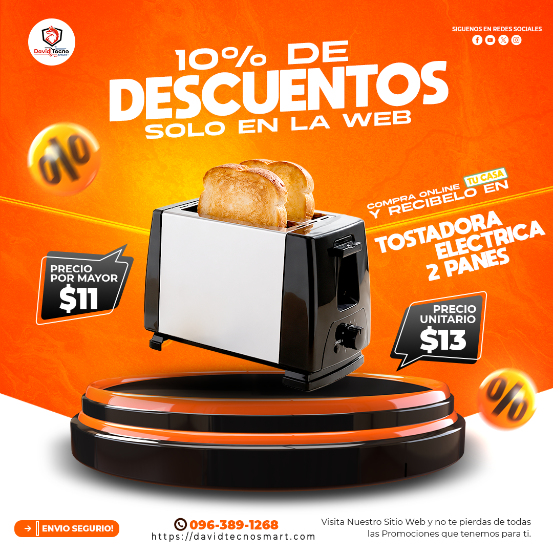 Tostadora Electrica 2 Panes