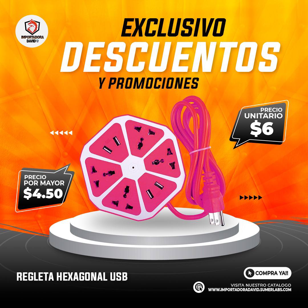 Regleta Hexagonal USB