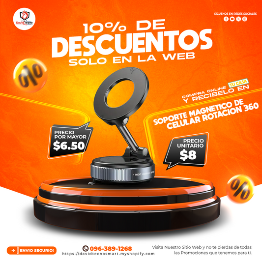 Soporte Magnético para Celular Rotación 360