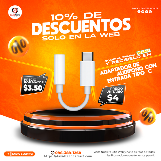 Adaptador de Audífonos con Entrada Tipo C