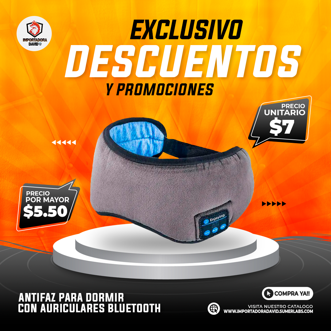 Antifaz para Dormir con Auriculares Bluetooth