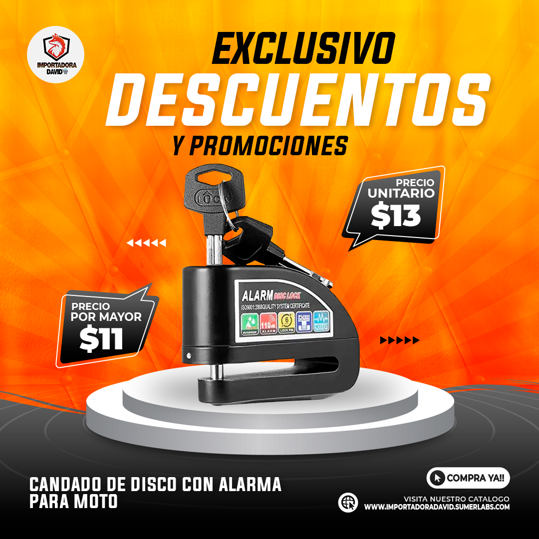 Candado de Disco con Alarma para Moto