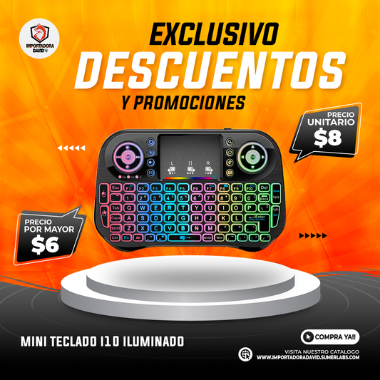Mini Teclado Luz I10 Iluminado