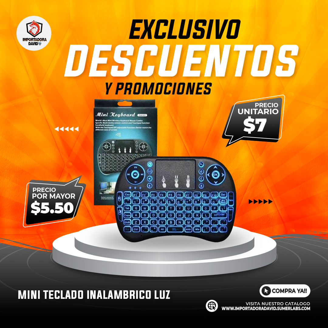 Mini Teclado Inalambrico Luz