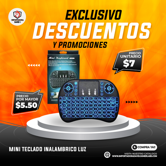 Mini Teclado Inalambrico Luz