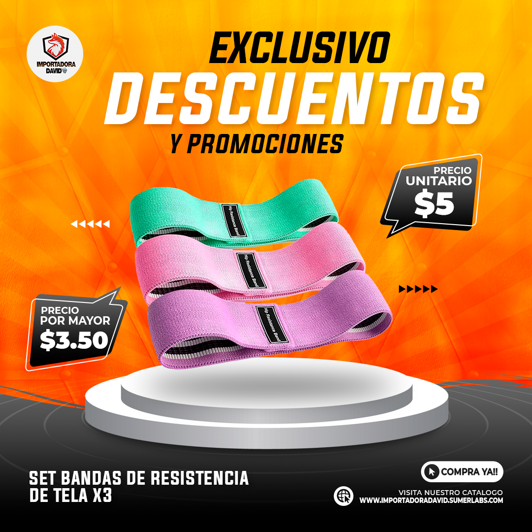 Set Bandas de Resistencia de Tela X3